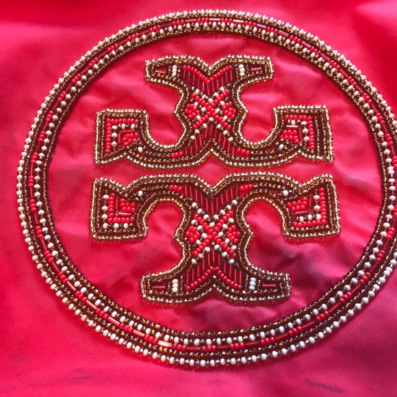 Tory Burch Satchel in Color Red, with Beaded Logo - Picture 4 of 7